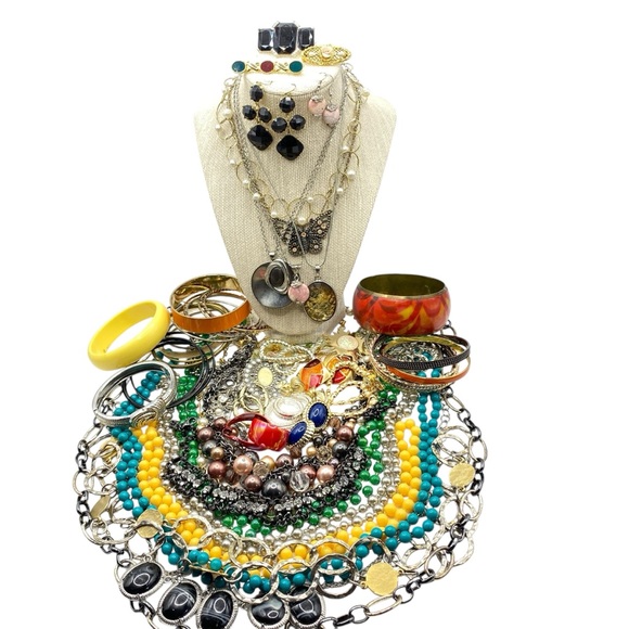 Custom Variety Pack Jewelry - Jewelry Bundle Necklaces Earrings Bracelets Bangles Variety Lot 2.5 lbs.